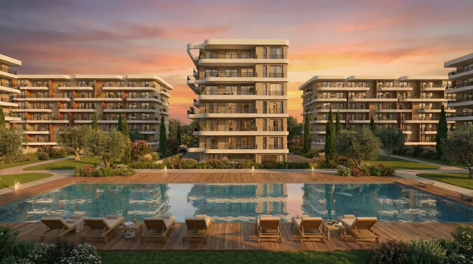 Visualisation: Swimming pool at Balance, a BBF development in Larnaca, Cyprus