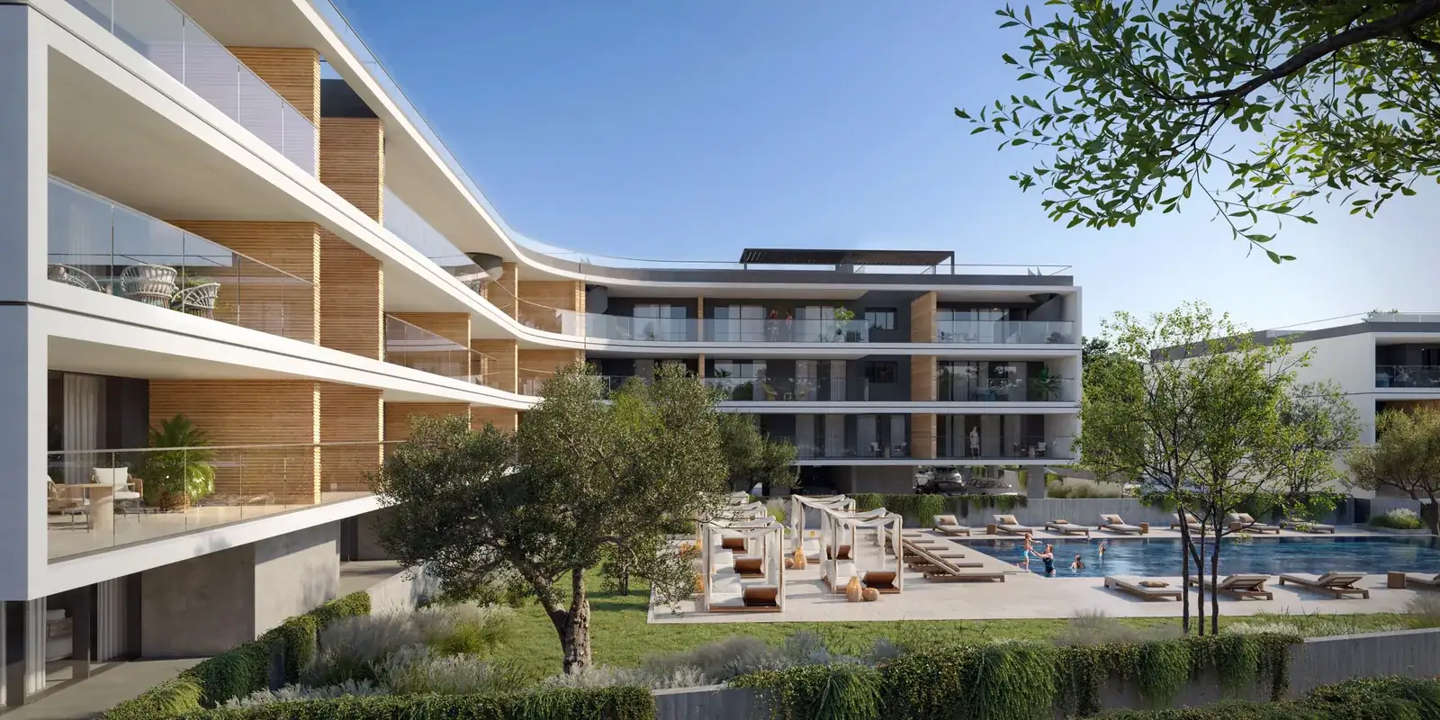 Visualisation: Swimming pool at Eden Bay, a BBF development in Paphos, Cyprus