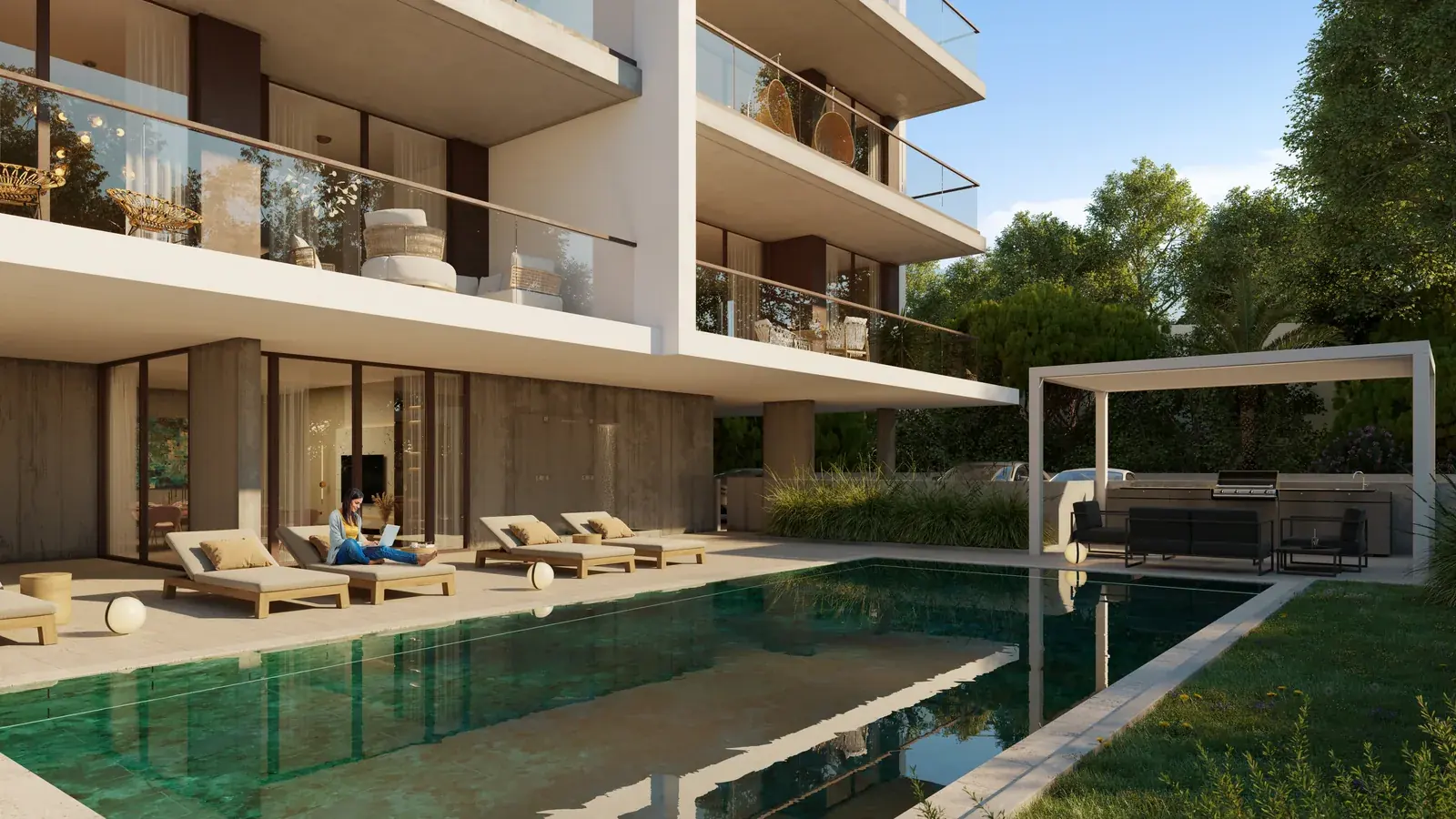 Visualisation: Swimming pool at Life, a BBF development in Limassol, Cyprus