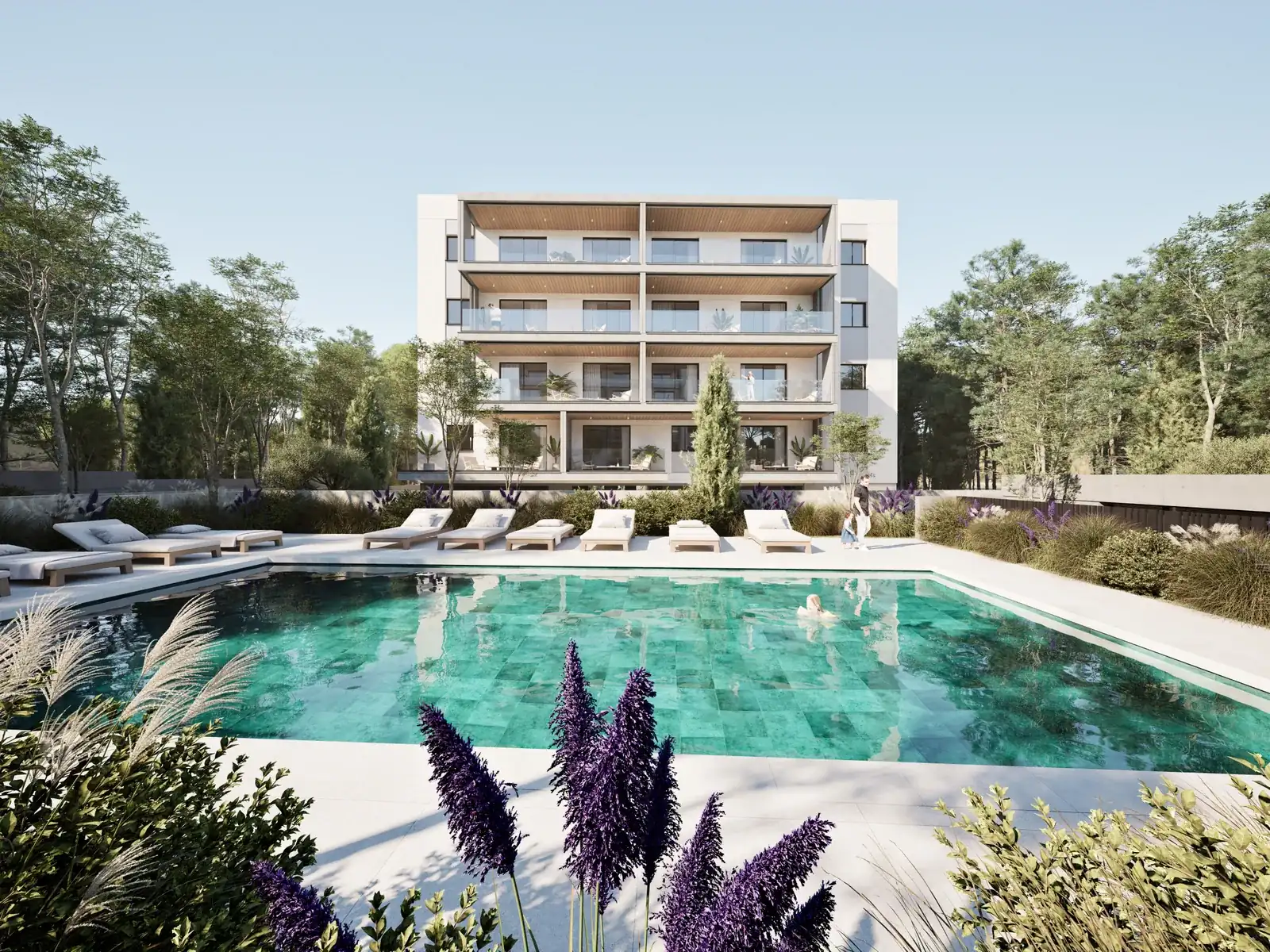 Visualisation: Swimming pool at Upside, a BBF development in Limassol, Cyprus