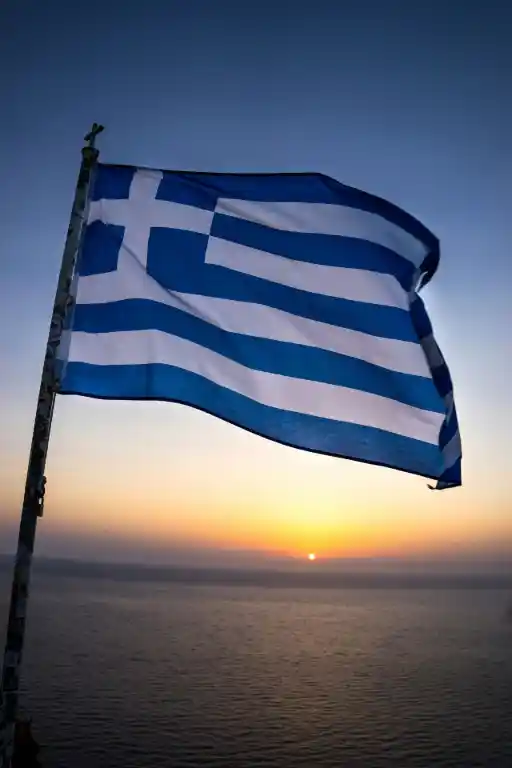 Greek Flag Waving Wind Golden Visa country